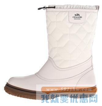 蔻驰（COACH）Sparrow女士白色 时尚中筒靴