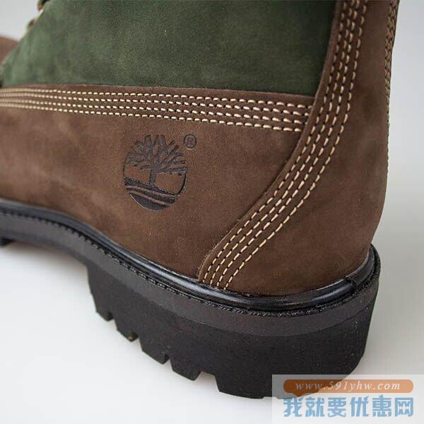 天木兰（Timberland）6寸 大童款真皮防水工装靴 深棕色 成人可穿