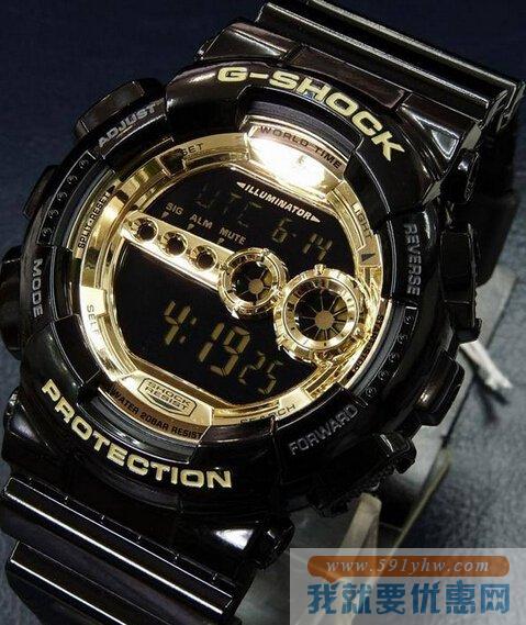 卡西欧（CASIO）新款G-SHOCK GD-100GB-1DR多功能超酷男表