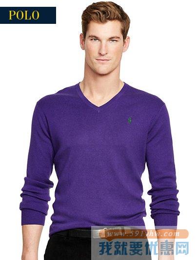 拉夫劳伦Pima Cotton V-Neck Sweater 4色可选 男士V领棉衫