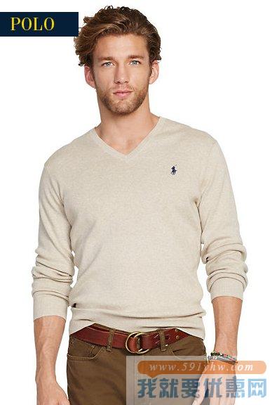 拉夫劳伦Pima Cotton V-Neck Sweater 4色可选 男士V领棉衫