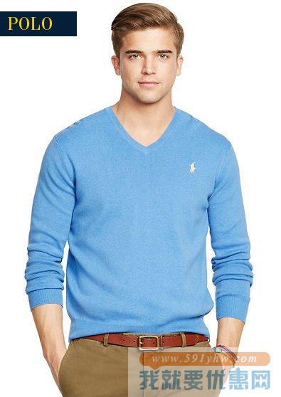 拉夫劳伦Pima Cotton V-Neck Sweater 4色可选 男士V领棉衫