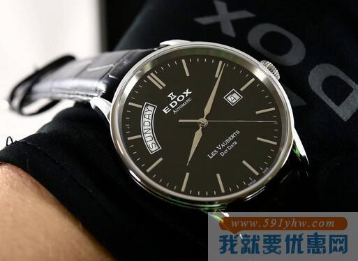 EDOX 依度 Les Vauberts系列 83007-3-NIN 男款机械腕表