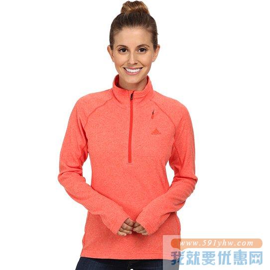 阿迪达斯（Adidas）Outdoor Reachout 1/2 Zip Top橘红色 女士半拉链软壳衣