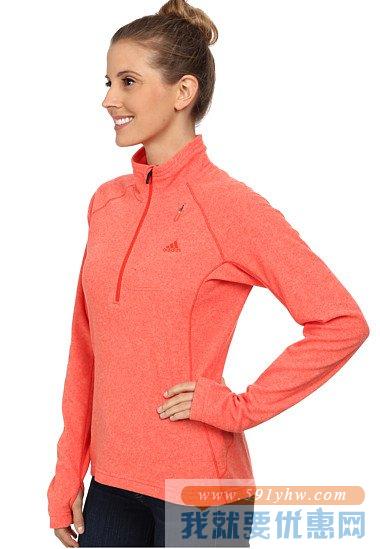 阿迪达斯（Adidas）Outdoor Reachout 1/2 Zip Top橘红色 女士半拉链软壳衣