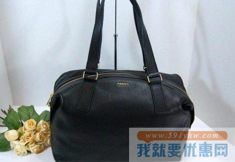 化石 (Fossil)Preston Large Satchel棕色 女士大号真皮斜挎包