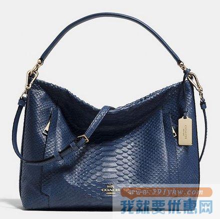 蔻驰（COACH）Embossed Python Scout Hobo女士蛇皮纹真皮单肩包