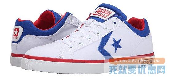 匡威（Converse）Star Street白蓝红配色 男士时尚潮流帆布鞋