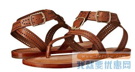 Johnston & Murphy 女士真皮镂空Patti Buckle Thong 三色夹脚凉鞋