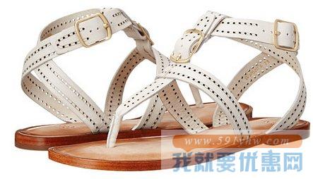 Johnston & Murphy 女士真皮镂空Patti Buckle Thong 三色夹脚凉鞋