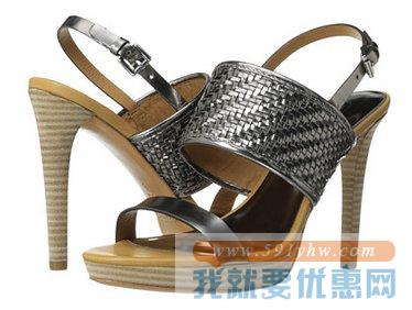 蔻驰（COACH）Steffi女士小牛皮编织纹高跟凉鞋