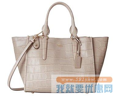 蔻驰（COACH）Embossed Croc Crosby Carryall女士真皮手提斜挎包