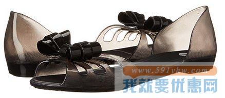 梅丽莎（Mel by Melissa Mel）Move Bow女士蝴蝶结性感平底凉鞋  透黑色款