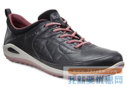 爱步（Ecco Sport）Biom Grip Lite Plus黑色款女士真皮拼接健步鞋