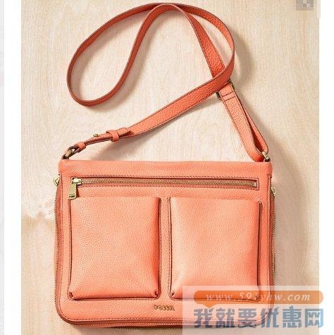 化石（Fossil）Piper Small Crossbody粉色款 女士真皮斜挎包