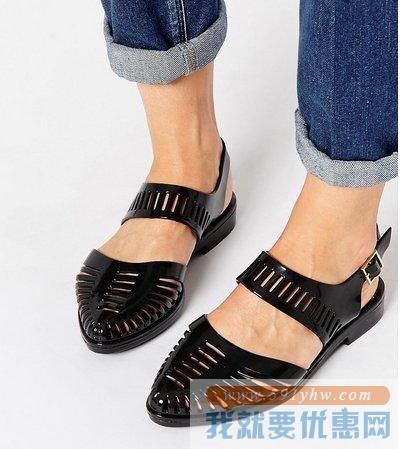 Melissa梅丽莎（Magda+Jason Wu Special合作款）镂空线条凉鞋女士 黑色款