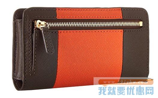 MICHAEL KORS Jet set Travel Center Stripe Slim Tech Wristlet真皮手拿包/腕包 女士款拼接色