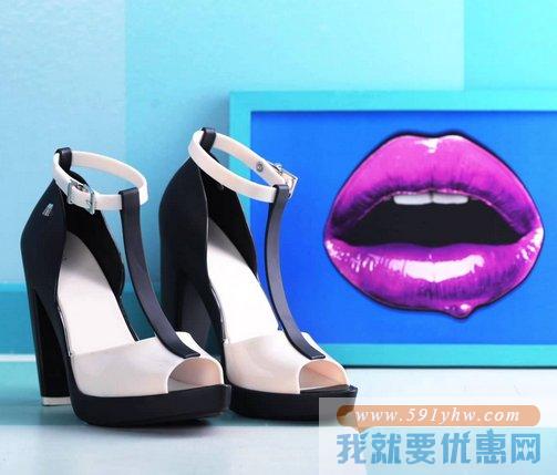 （Melissa）梅丽莎Bite女士鱼嘴性感粗跟凉鞋 （ 2色可选）