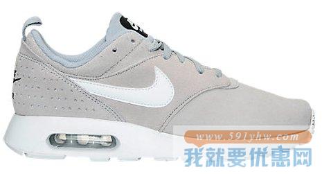 耐克（NIKE）AIR MAX TAVAS灰色/黑色 男士真皮气垫运动鞋
