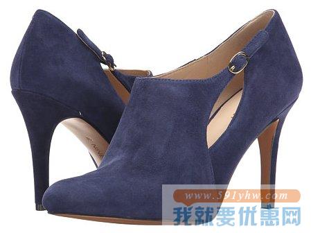 玖熙（Nine West）Gemeza 蓝色绒皮女士高跟鞋