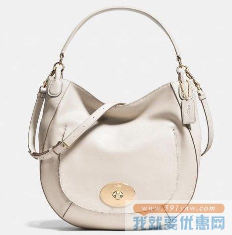 蔻驰（Coach）Smooth Leather Circle Hobo女士真皮手提斜跨包