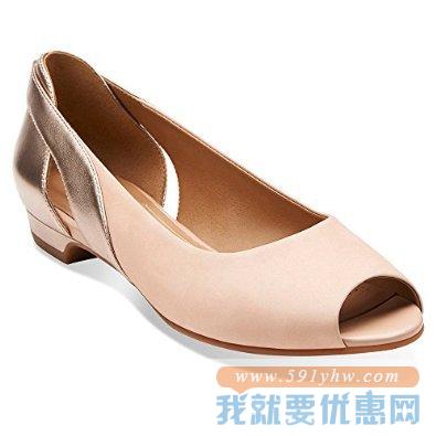 其乐（Clarks）Coralie May真皮 鱼嘴平底鞋