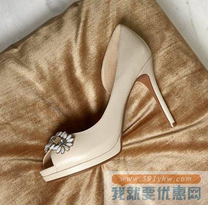 玖熙（Nine West）Finest女士黑色款 优雅鱼嘴高跟鞋