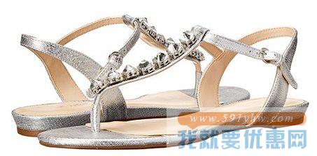 玖熙（Nine West）Oberlander女款真皮平底凉鞋
