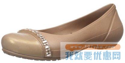 卡洛驰（Crocs）Cap Toe Rhinestone Band女士时尚平底鞋