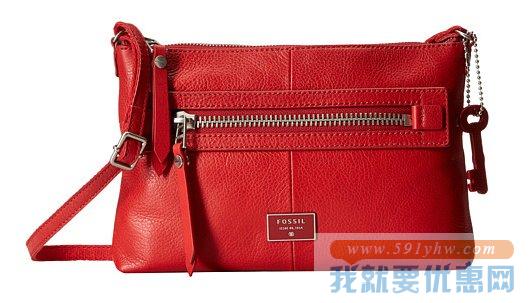 化石（Fossil）Dawson红色 时尚迷你斜挎包