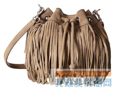 瑞贝卡·明可弗（Rebecca Minkoff）Fringe Mini Fiona Bucket流苏抽绳真皮斜跨/单肩包