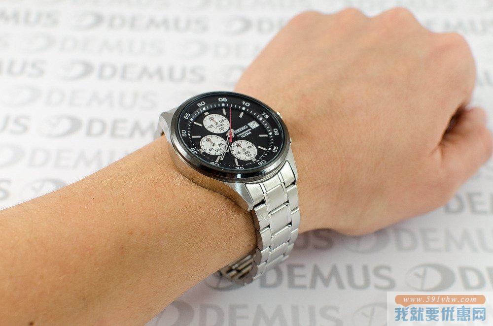 精工(Seiko) SKS483P1 男士三眼计时时装腕表