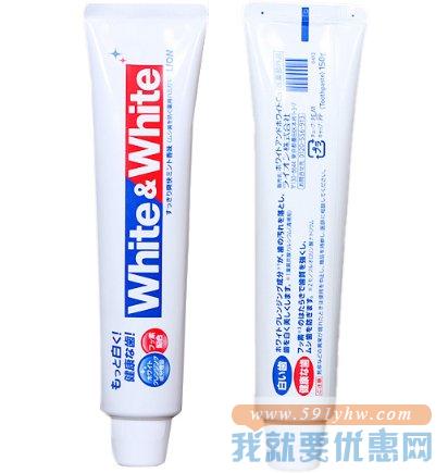 狮王（LION）WHITE&WHITE美白牙膏 150g*5
