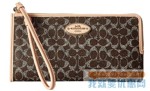 蔻驰（COACH）Signature Zip Wallet女士手腕包/钱包