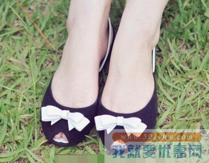 梅丽莎（Melissa）Shoes Queen系列女士时尚鱼嘴蝴蝶结平底凉鞋