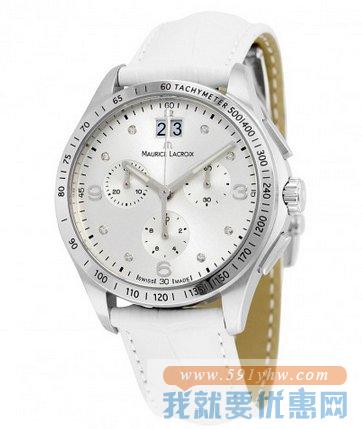 艾美（Maurice Lacroix）MI1057-SS001-150女士镶钻三眼计时腕表