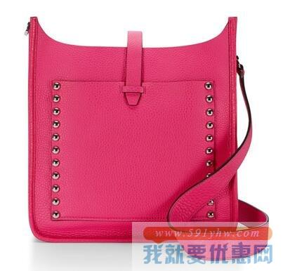 瑞贝卡明可弗（Rebecca Minkoff）玫红色宽肩带真皮挎包