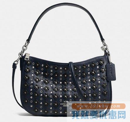 蔻驰（COACH）Floral Rivets Chelsea Crossbody女士花朵雕刻单肩包
