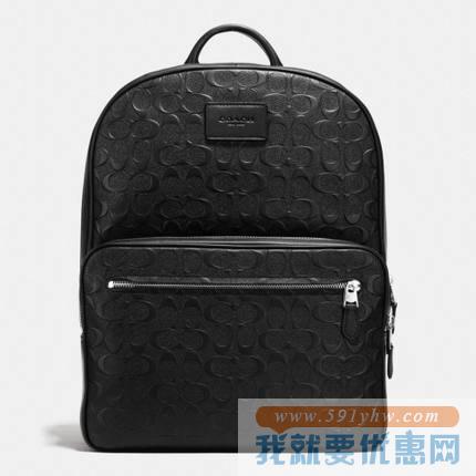 蔻驰（COACH）经典标志十字纹皮革男士HUDSON背包