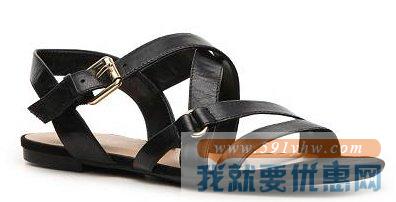 玖熙（Nine West）Sacco女士编织时尚平底凉鞋