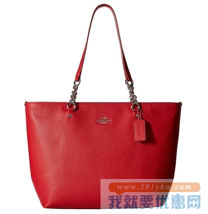 蔻驰（COACH）Polished Pebble Leather Sophia女士真皮托特包