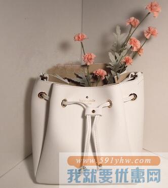 凯特丝倍（Kate Spade）Cape Drive Harriet女士真皮纯色水桶包