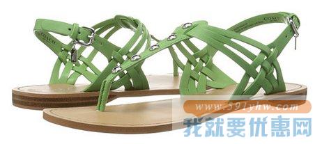 蔻驰（Coach）Caleigh女士真皮编织夹脚凉鞋