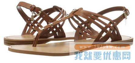 蔻驰（Coach）Caleigh女士真皮编织夹脚凉鞋