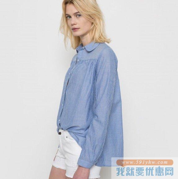 R studio 清新蓝色条纹衬衫