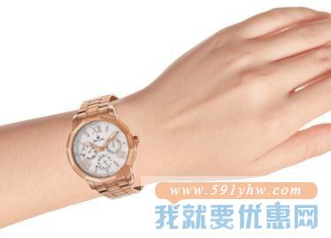 宝路华（Bulova）Bracelet 97N107女士玫瑰金三眼石英腕表