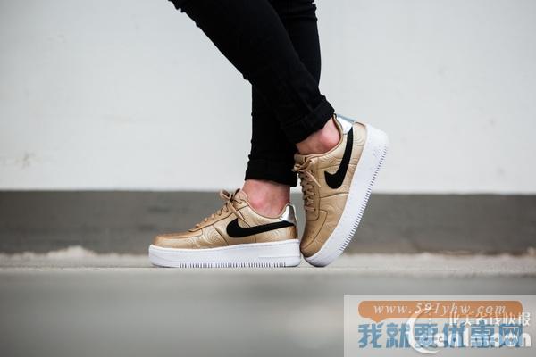 补货了！ NIKE AIR FORCE 1金色时尚女鞋热卖