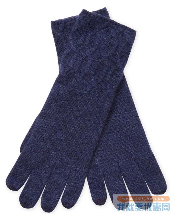 Qi Cashmere Cable Stitch女士纯羊毛手套
