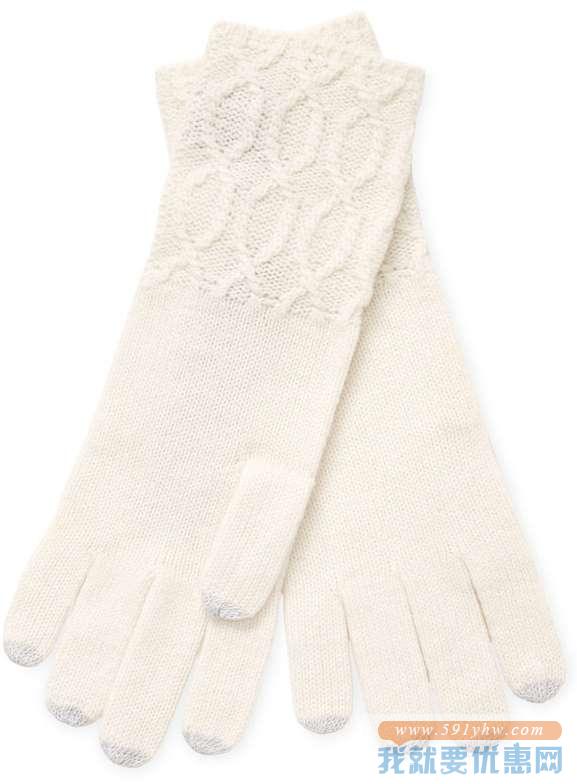 Qi Cashmere Cable Stitch女士纯羊毛手套