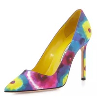 Neiman Marcus精选Manolo Blahnik BB印花高跟鞋热卖